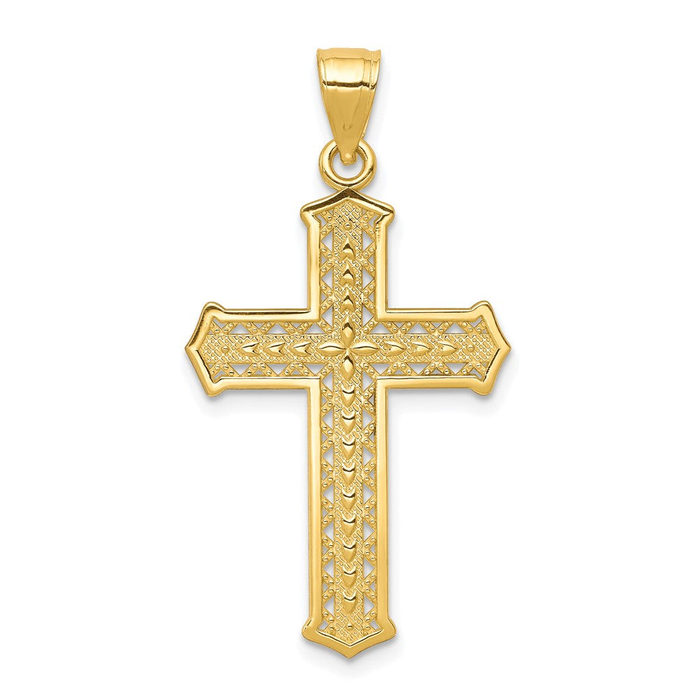 10k Textured Cross Pendant