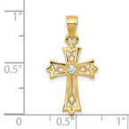10k CZ Cross Pendant