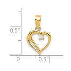 10k CZ Heart Pendant