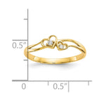 10k Double Heart CZ Ring