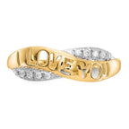 10K and White Rhodium CZ I LOVE YOU Ring