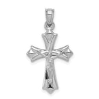 10k White Gold Reversible Crucifix / Cross Pendant