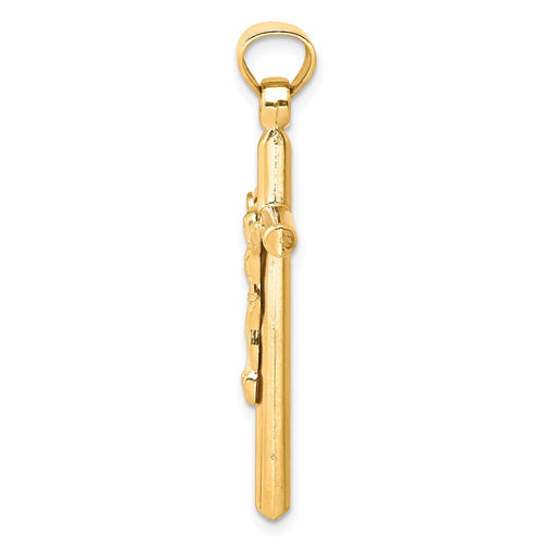 10k Hollow Crucifix Pendant