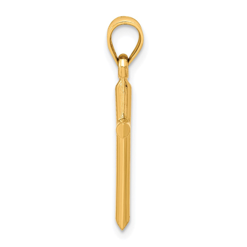 10k Polished Solid Cross Pendant