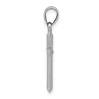 10k White Gold Polished Hollow Cross Pendant