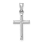 10k White Gold Polished Hollow Cross Pendant