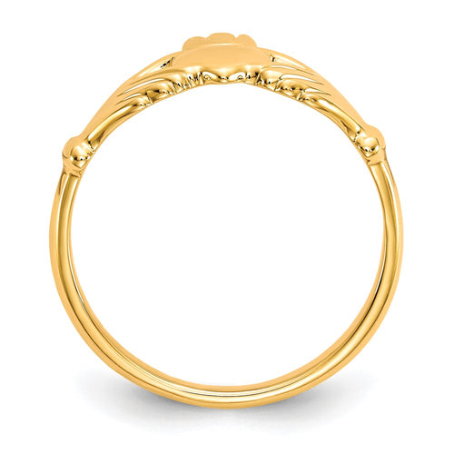 10k Polished Ladies Claddagh Ring