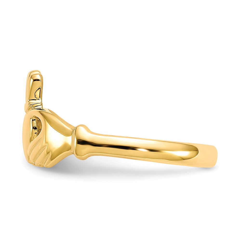 10k Polished Ladies Claddagh Ring