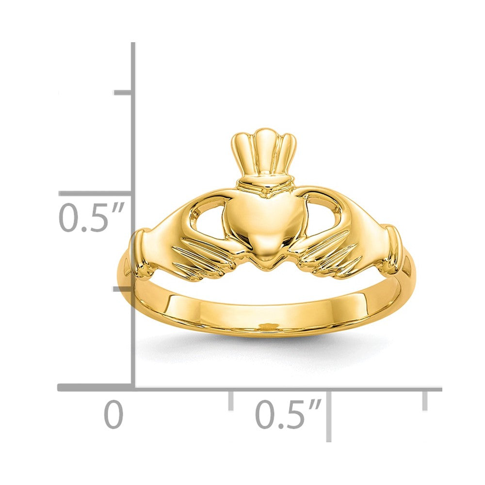 10k Polished Ladies Claddagh Ring