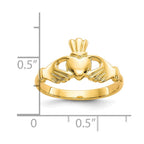 10k Polished Ladies Claddagh Ring