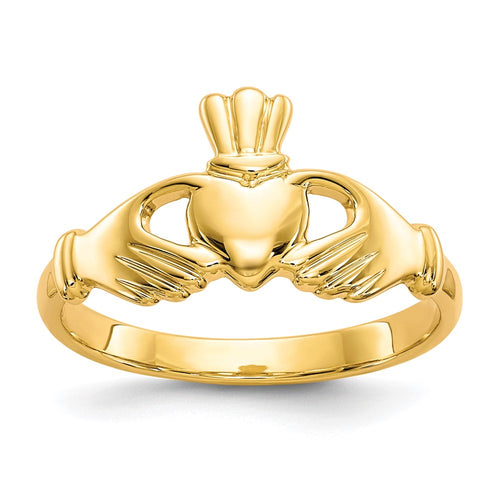 10k Polished Ladies Claddagh Ring