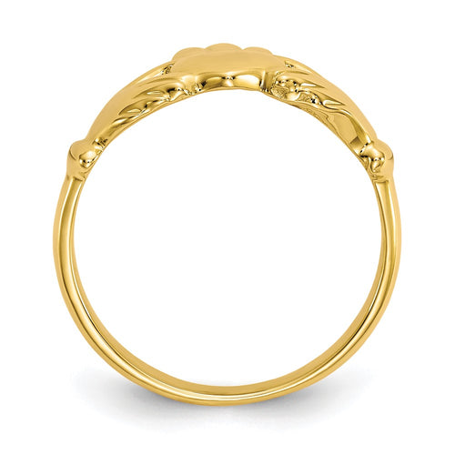 10k Polished Ladies Claddagh Ring