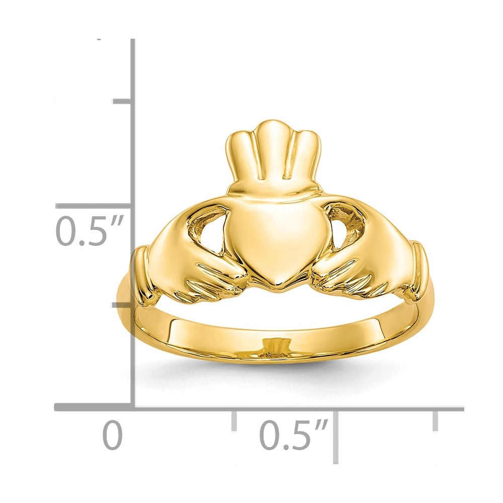 10k Polished Ladies Claddagh Ring
