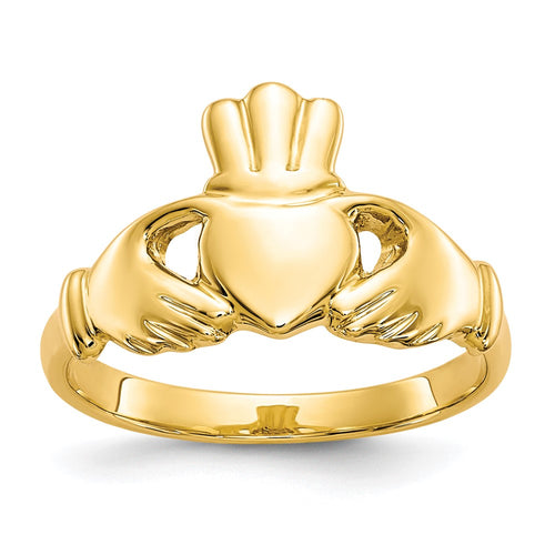 10k Polished Ladies Claddagh Ring