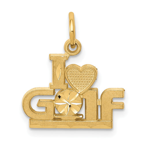 10K I Heart GOLF Charm