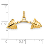 10k Solid Barbell Charm