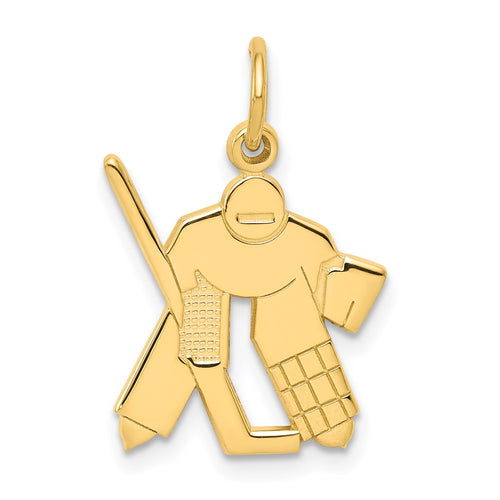 10K Hockey Goalie Charm