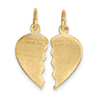 10K BEST FRIEND 2-Piece Break-Apart Heart Charm