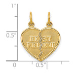 10K BEST FRIEND 2-Piece Break-Apart Heart Charm
