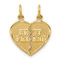10K BEST FRIEND 2-Piece Break-Apart Heart Charm