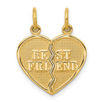 10K BEST FRIEND 2-Piece Break-Apart Heart Charm