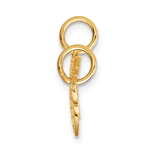 10K HE WHO HOLDS THE KEY. Heart and Key 2-Piece Break-apart Charm