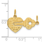 10K HE WHO HOLDS THE KEY. Heart and Key 2-Piece Break-apart Charm
