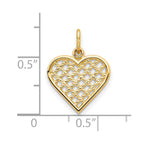 10k Basketweave Heart Charm
