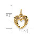 10k Diamond-cut Filigree Heart Charm