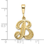 10k Large Filigree Initial B Pendant