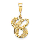 10k Large Filigree Initial C Pendant