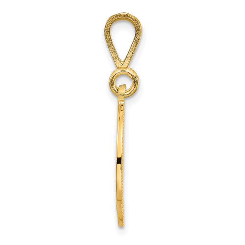 10k Large Filigree Initial D Pendant