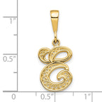 10k Large Filigree Initial E Pendant
