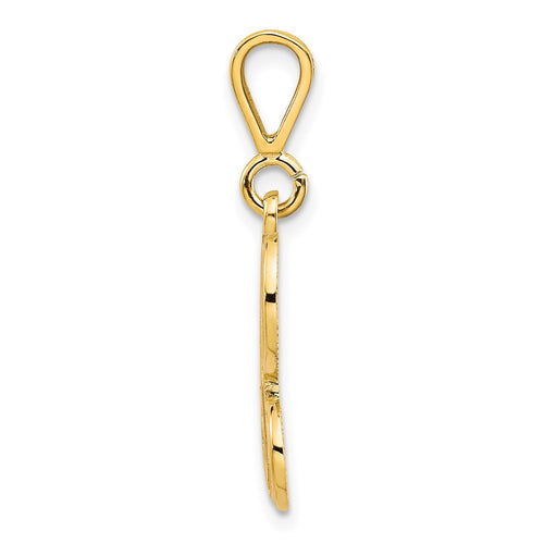 10k Large Filigree Initial H Pendant