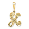 10k Large Filigree Initial K Pendant