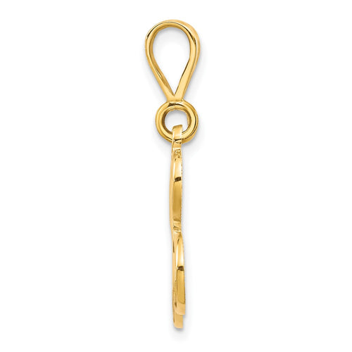 10k Large Filigree Initial L Pendant