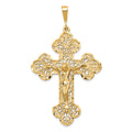 10K Large Filigree Budded Crucifix Pendant