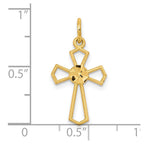 10k Diamond-cut Cross Charm