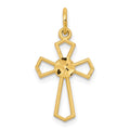 10k Diamond-cut Cross Charm