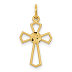 10k Diamond-cut Cross Charm