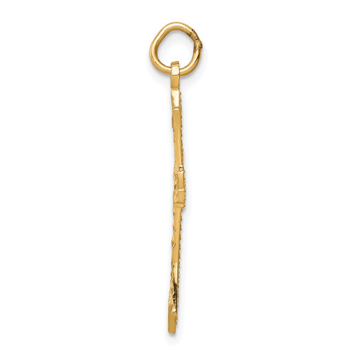 10k Cut-out Cross Charm