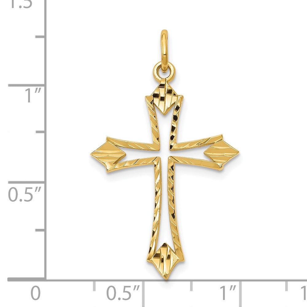 10k Cut-out Cross Charm