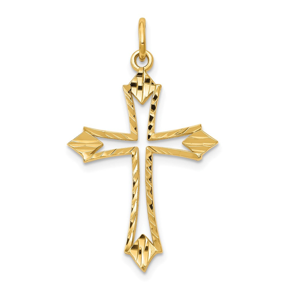 10k Cut-out Cross Charm