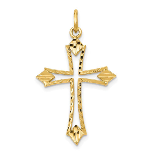 10k Cut-out Cross Charm