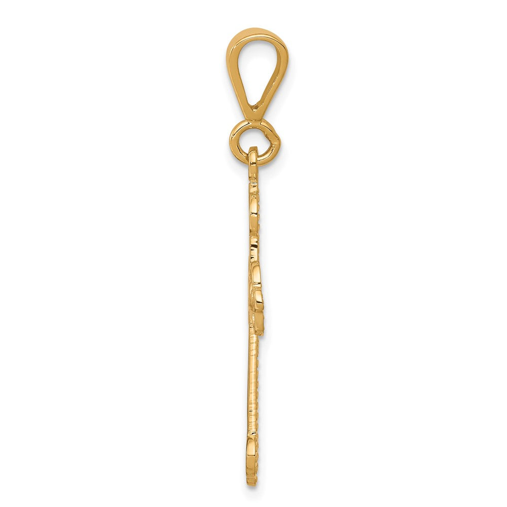 10k Fancy Budded Cross Charm