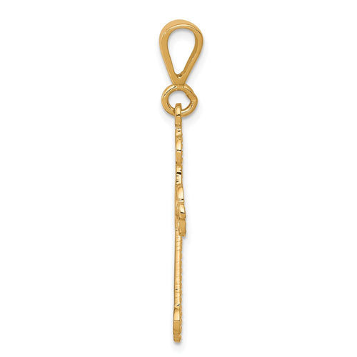 10k Fancy Budded Cross Charm