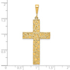 10k Polished Large Nugget Cross Pendant