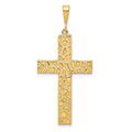 10k Polished Large Nugget Cross Pendant