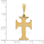 10k Textured Cross Pendant