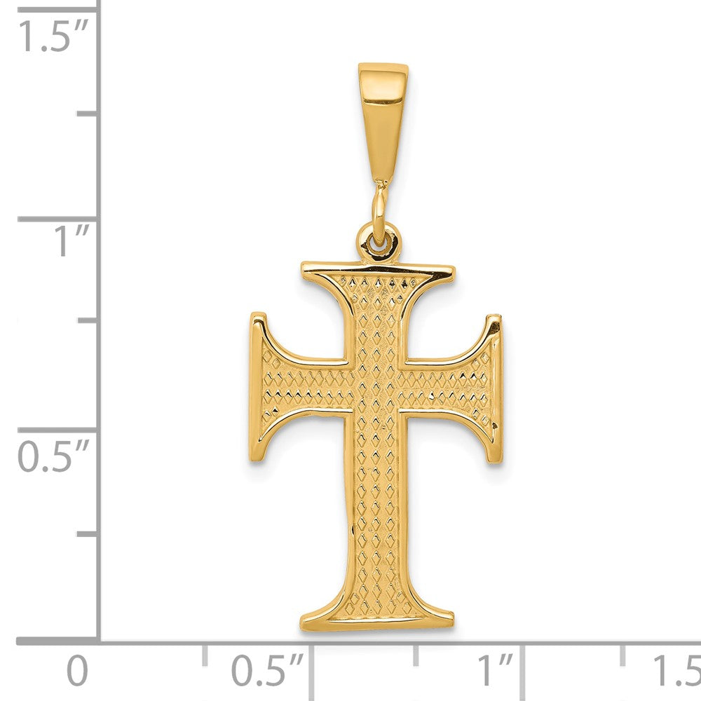 10k Textured Cross Pendant